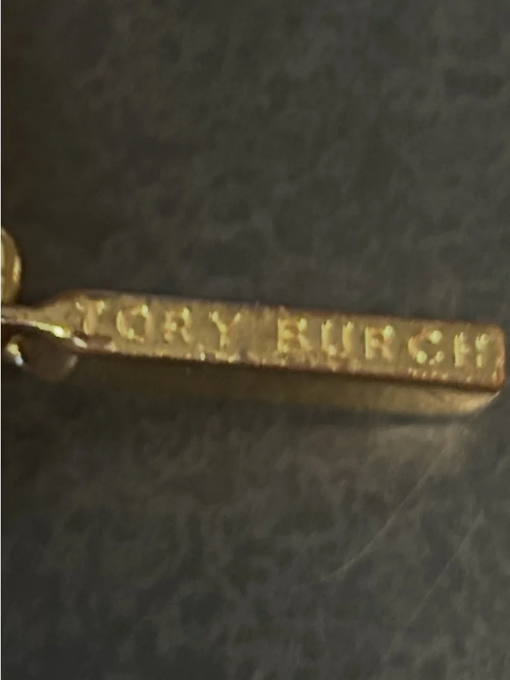 Tory Burch Cognac Leather Wristlet with Gold Logo